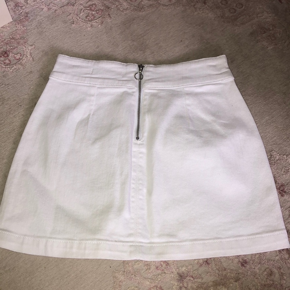 White mini skirt